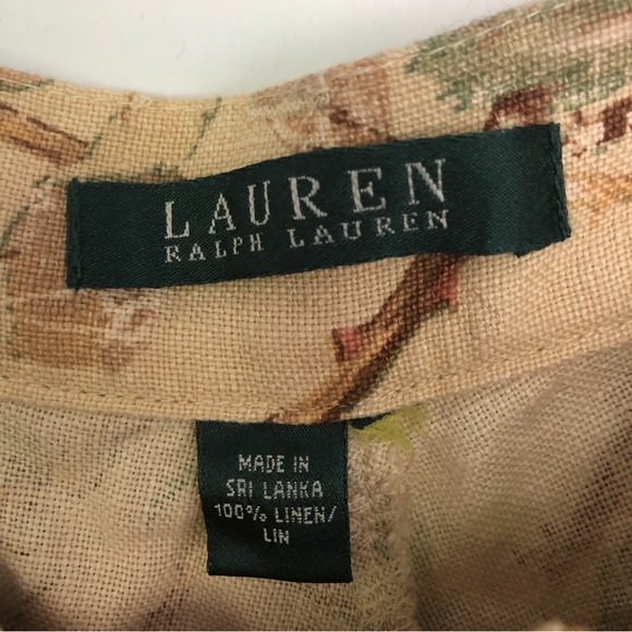 RALPH RAUREN Women’s Linen Floral High Waisted Pegged Pants Size 4 - Picture 4 of 12